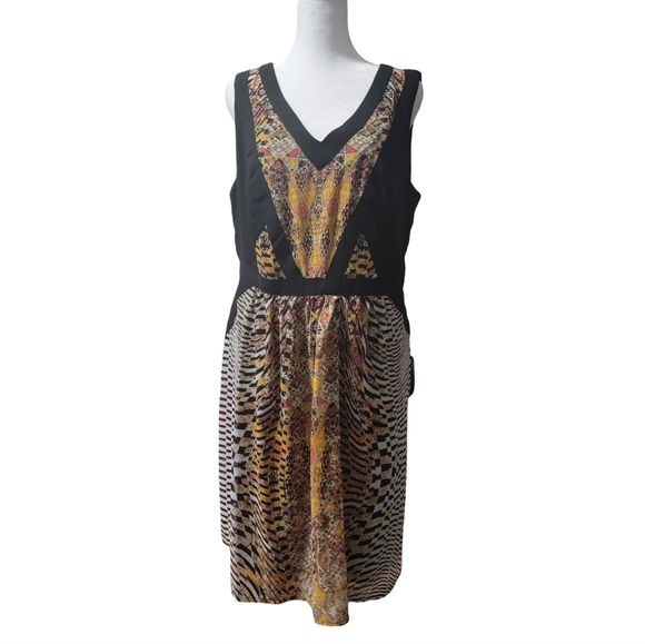 Lane Bryant Dresses & Skirts - NWT Lane Bryant Size 14 1X Black & Multicolor Aztec Print Sleeveless Midi Dress